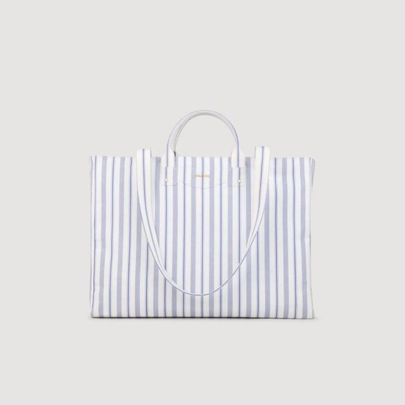 NWT Sandro Striped canvas tote bag - Picture 2 of 2